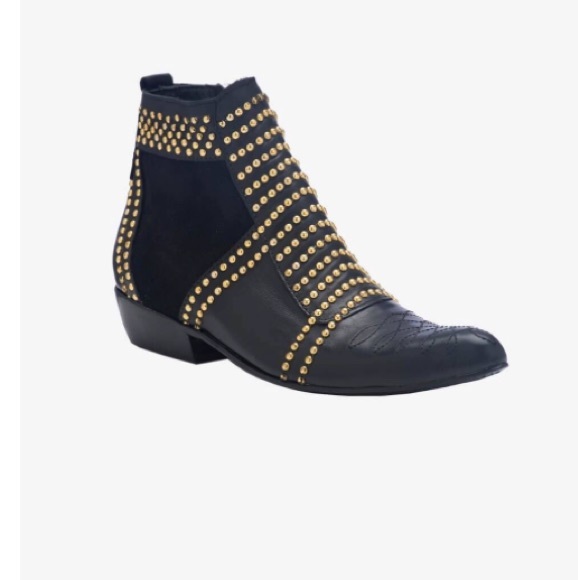 Anine Bing Shoes - Anine Bing Charlie boots in black with gold
